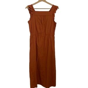 Universal Thread Terracotta Midi Dress with Ruffled Straps